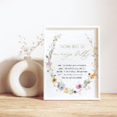 Poster de jeu de Baby shower de Fleur sauvage rust