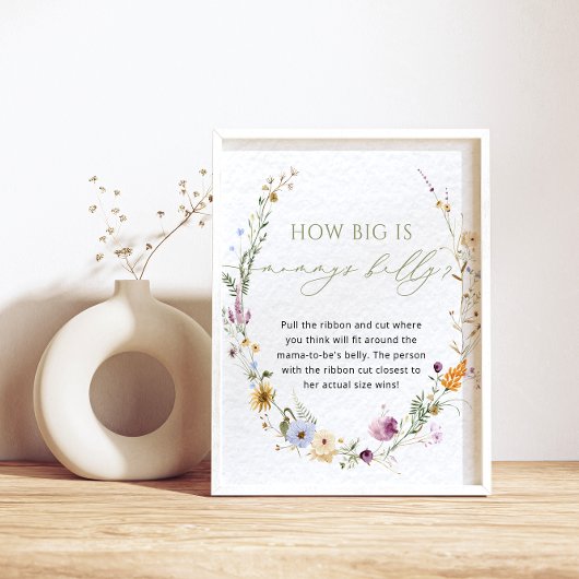 Poster de jeu de Baby shower de Fleur sauvage rust