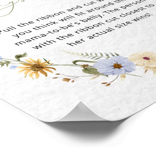 Poster de jeu de Baby shower de Fleur sauvage rust (Coin)