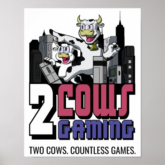 Poster de jeu de deux vaches (Devant)