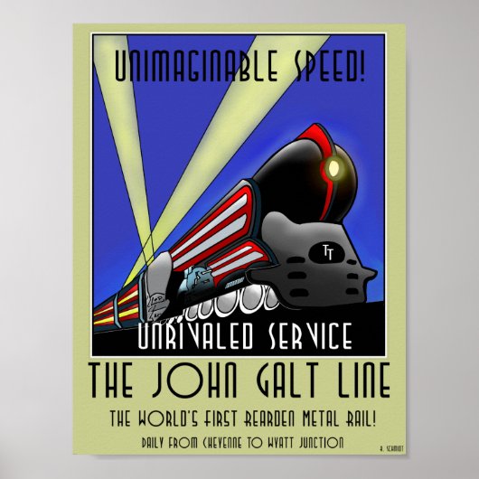 Poster - De John Galt-lijn Reisposter (Voorkant)