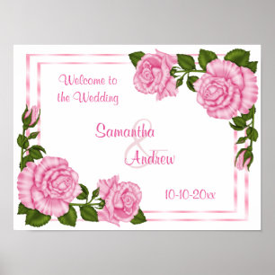 Poster De jolis bouquets de coin roses pour le mariage