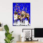 Poster de Joyeux rennes de Noël (Bureau à domicile)