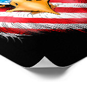 Poster De Juillet Aigle Patriotique Usa Drapeau Américain (Coin)