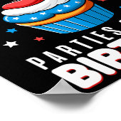 Poster De Juillet Anniversaire Fête Garçon Fille 4 Juille (Coin)