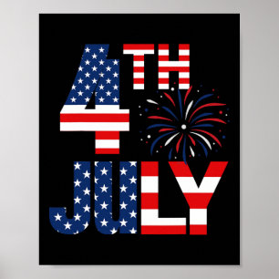 Poster De Juillet États-Unis Drapeau Parti Patriotique Am