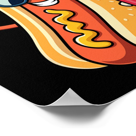 Poster De Juillet Hotdog Funny Quart Juillet Patriotique (Coin)