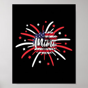 Poster De Juillet Mimi Tournesol Drapeau Américain Feu d'