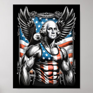 Poster De Juillet Patriotique Funny George Washington Jui