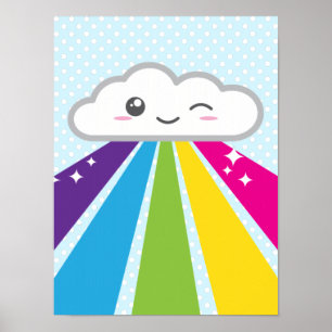 Poster de Kawaii Cloud et Rainbow