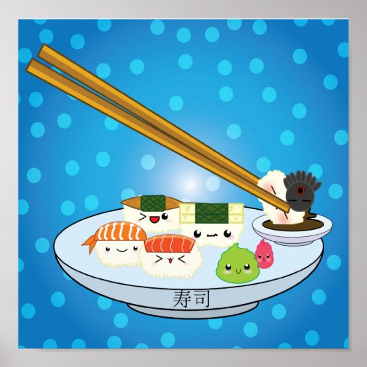 Poster de Kawaii Sushi Platter (Devant)