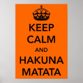 Poster de Keep Calm et Hakuna Matata (Devant)