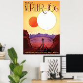 Poster de Kepler16b sur les voyages spatiaux Vinta (Bureau à domicile)