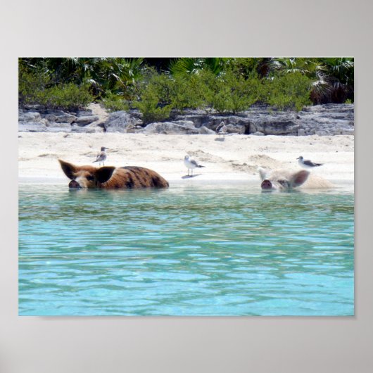 Poster de la baignade sur la plage (Devant)