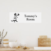 Poster de la bannière de chat Vintage Hat (Cuisine)