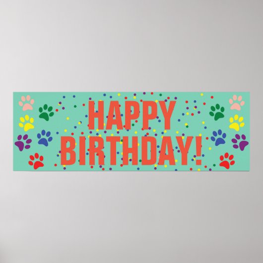 Poster de la bannière du Dog Happy Birthday (Devant)