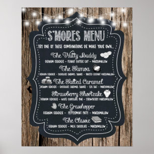 Poster de la barre S'mores Panneau Mariage