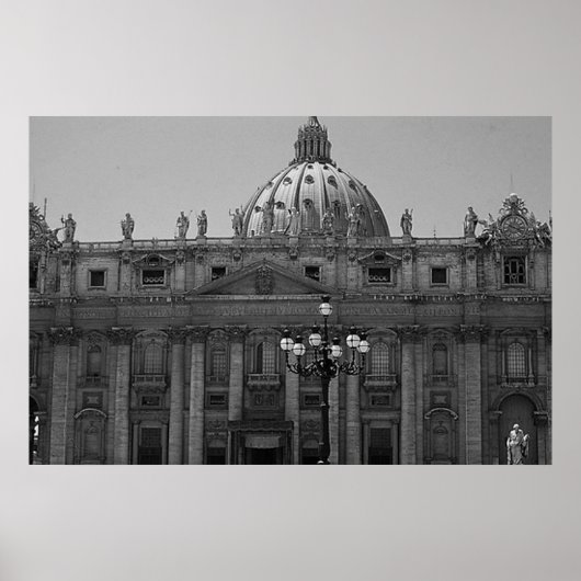 Poster de la Basilique de Saint-Pierre en noir bla (Devant)