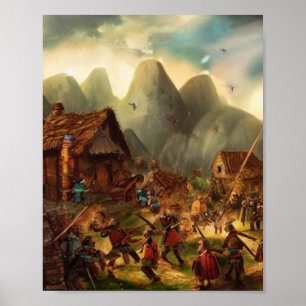 Poster de la bataille dans l'Art numérique du vill