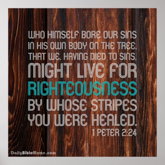 Poster de la Bible - 1 Pierre 2:24 (Devant)
