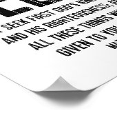 Poster de la Bible, Écriture Matthieu 6:33 (Coin)