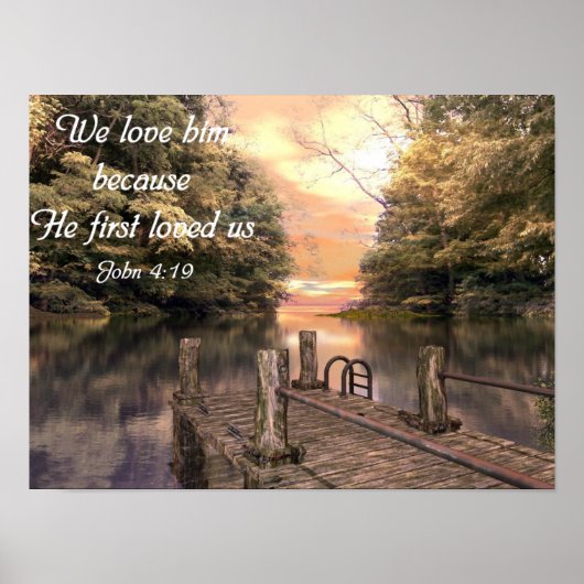 Poster de la Bible Jean 4:19 (Devant)