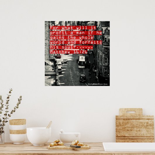 Poster de la Bible - Matthieu 16:26 (Cuisine)