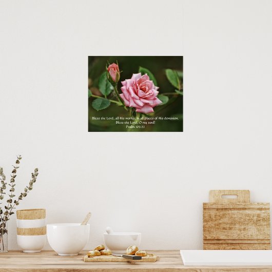 Poster de la Bible Rose Blessing Bible Scripture (Cuisine)