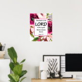 Poster de la Bible Verse Purple Floral Psaume (Bureau à domicile)