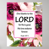 Poster de la Bible Verse Purple Floral Psaume (Devant)