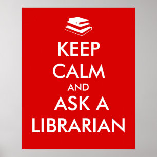 Poster de la bibliothèque Garder calme Pile de liv