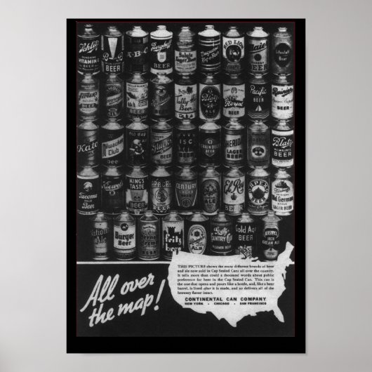 Poster de la bière continentale Can Company Cone T (Devant)