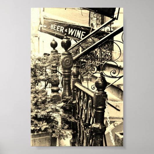 Poster de la bière et du vin Sepia (Devant)