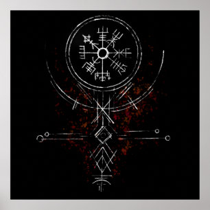Poster de la boussole Vegvisir Norse