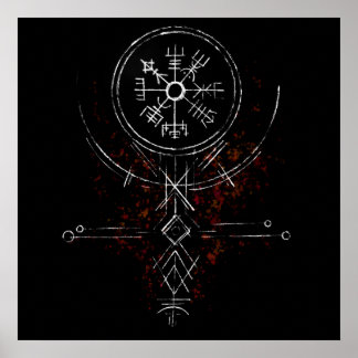 Poster de la boussole Vegvisir Norse
