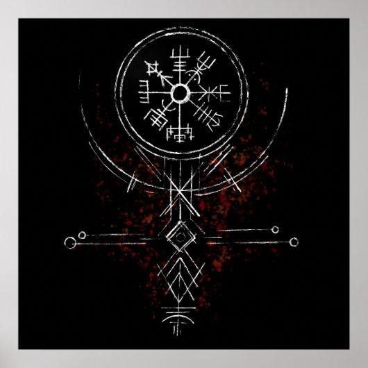 Poster de la boussole Vegvisir Norse (Devant)