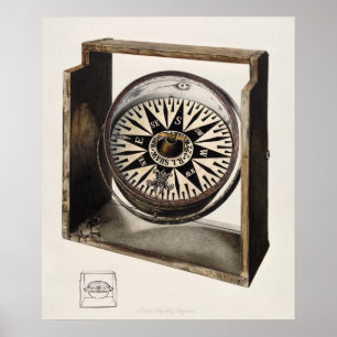 Poster de la boussole vintage