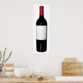 Poster de la bouteille de vin (Étiquette blanc) (Cuisine)