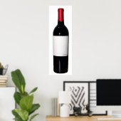 Poster de la bouteille de vin (Étiquette blanc) (Bureau à domicile)
