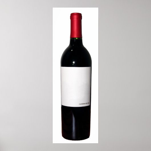 Poster de la bouteille de vin (Étiquette blanc) (Devant)