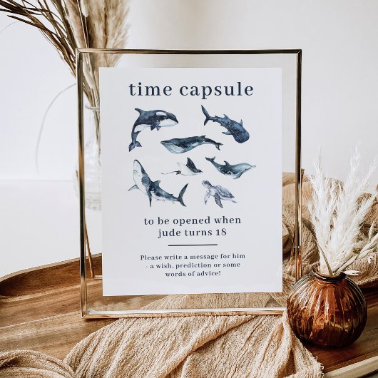 Poster de la capsule de temps Ocean Animaux