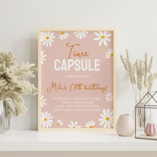 Poster de la capsule d'heure d'Anniversaire rose p