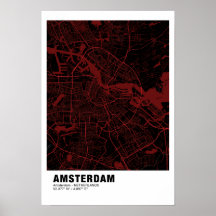 Poster de la carte Amsterdam - Amsterdam Carte Noi
