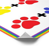 Poster de la carte couleur Empreinte de patte prim (Coin)