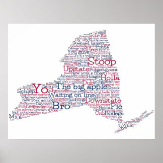 Poster de la carte d'art de New York USA Slang Wor
