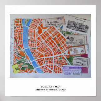 Poster de la carte de Budapest