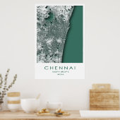 Poster de la carte de Chennai| Madras| Tamil Nadu| (Cuisine)