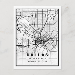 Poster de la carte de Dallas Texas USA Travel City