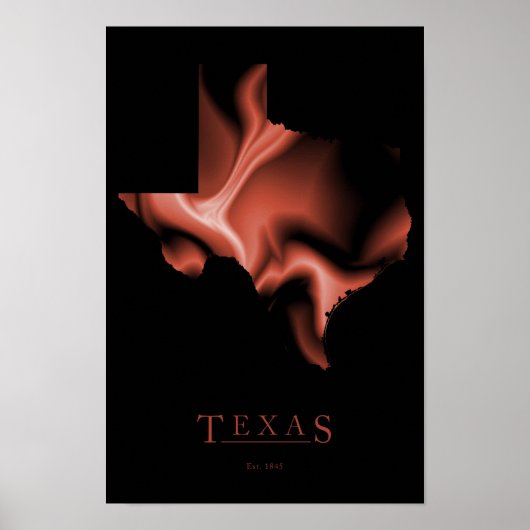 Poster de la carte de design du Texas (Devant)