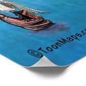 Poster de la carte de dessin de la Floride (Coin)